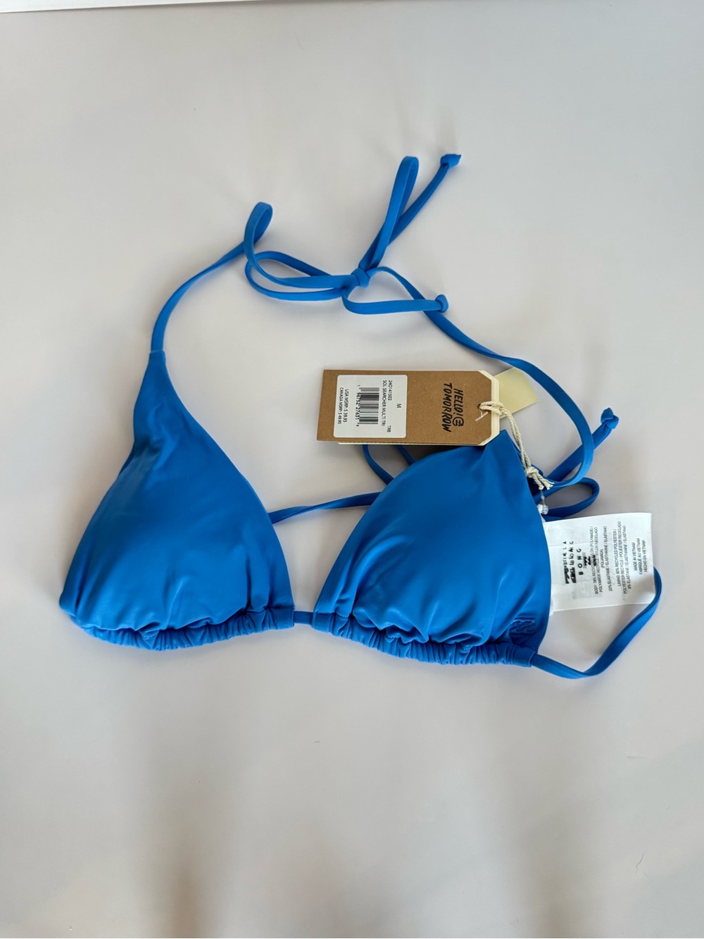 Billabong Sol Searcher Multi Tri Bikini Top True Blue M NWT